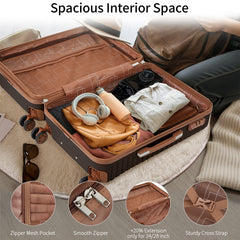 4 Piece Luggage Set Suitcase Set, ABS Hard Shell Lightweight Expandable Travel Luggage with 4 Packing Cubes, TSA Lock, Spinner Wheels for Men Women(16/20/24/28)