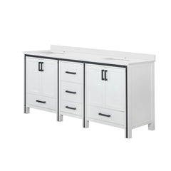White Double Bath Vanity 72 in. W x 22 in. D, with Cultured Marble Top