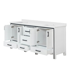 White Double Bath Vanity 72 in. W x 22 in. D, with Cultured Marble Top