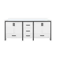 White Double Bath Vanity 72 in. W x 22 in. D, with Cultured Marble Top