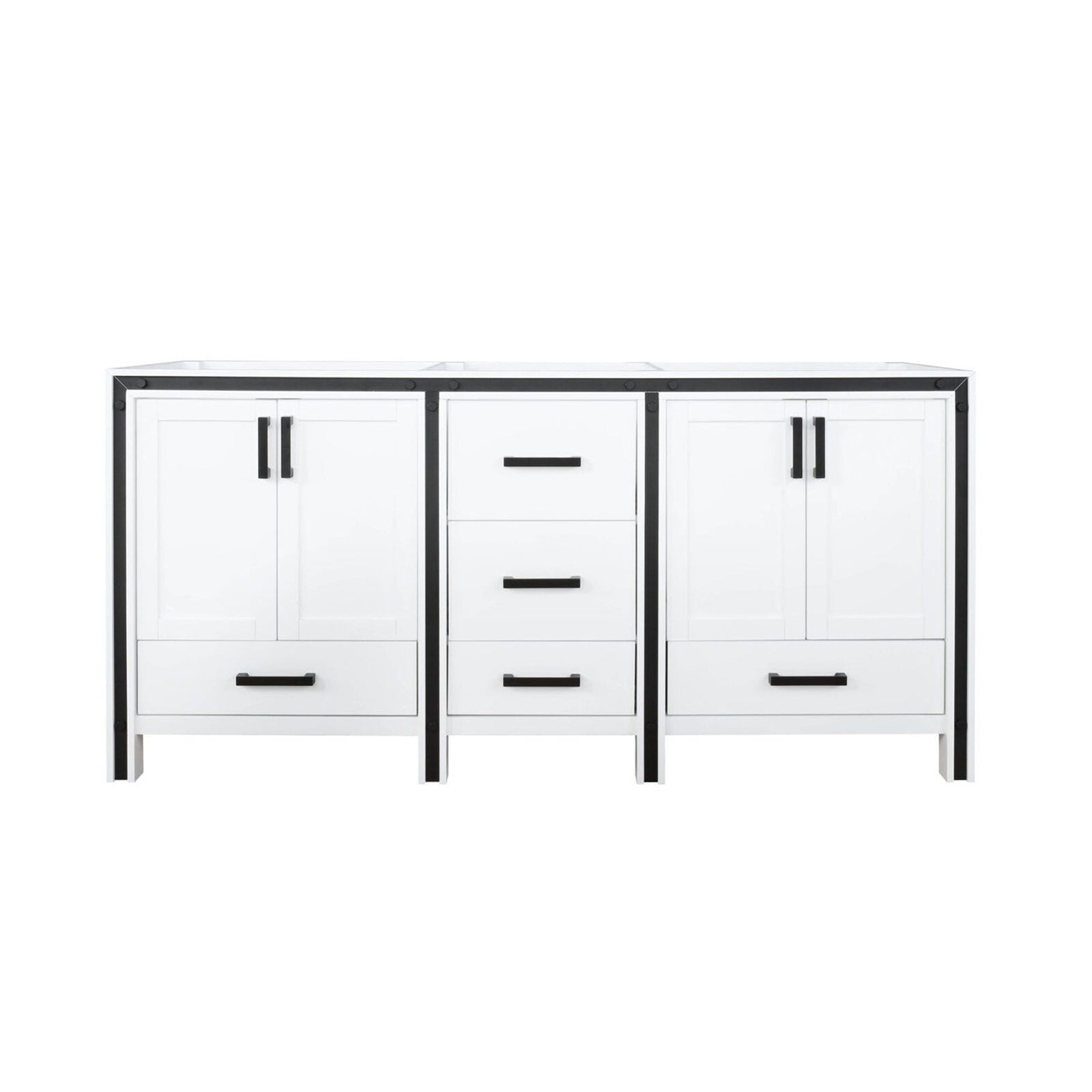 White Double Bath Vanity 72 in. W x 22 in. D
