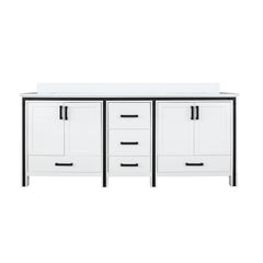 White Double Bath Vanity 72 in. W x 22 in. D, with White Quartz Top