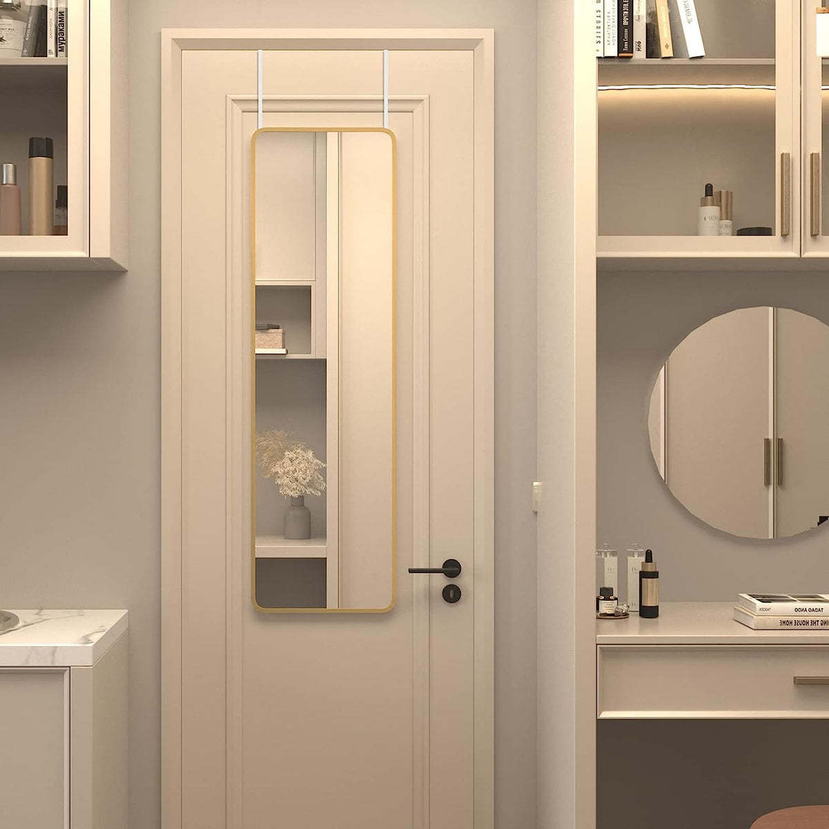 Gold 47 x 14IN Door mirror.(W2203P182156)