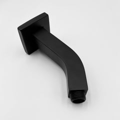 Square Shower Arm with Flange, 1/2 NPT Tapered Threads, Rain Shower Head Arm, Wall Mount Shower Extension Arm