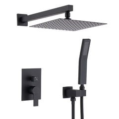 12 Inch Ceiling Mount Brushed Nickel Shower System Bathroom Luxury Rain Mixer Shower Combo Set Ceiling Rainfall Shower Head System