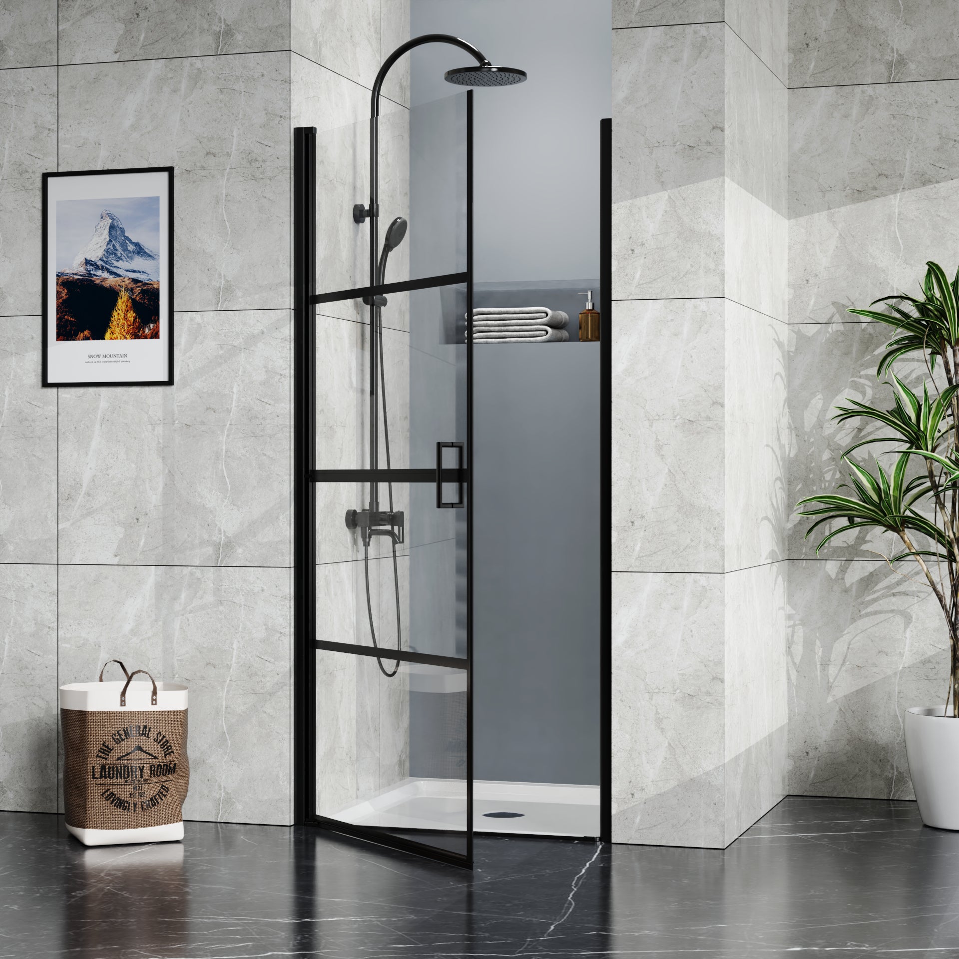 Goodyo 36x36 in Shower Base, Centered Drain Single-Threshold Shower Pan, White