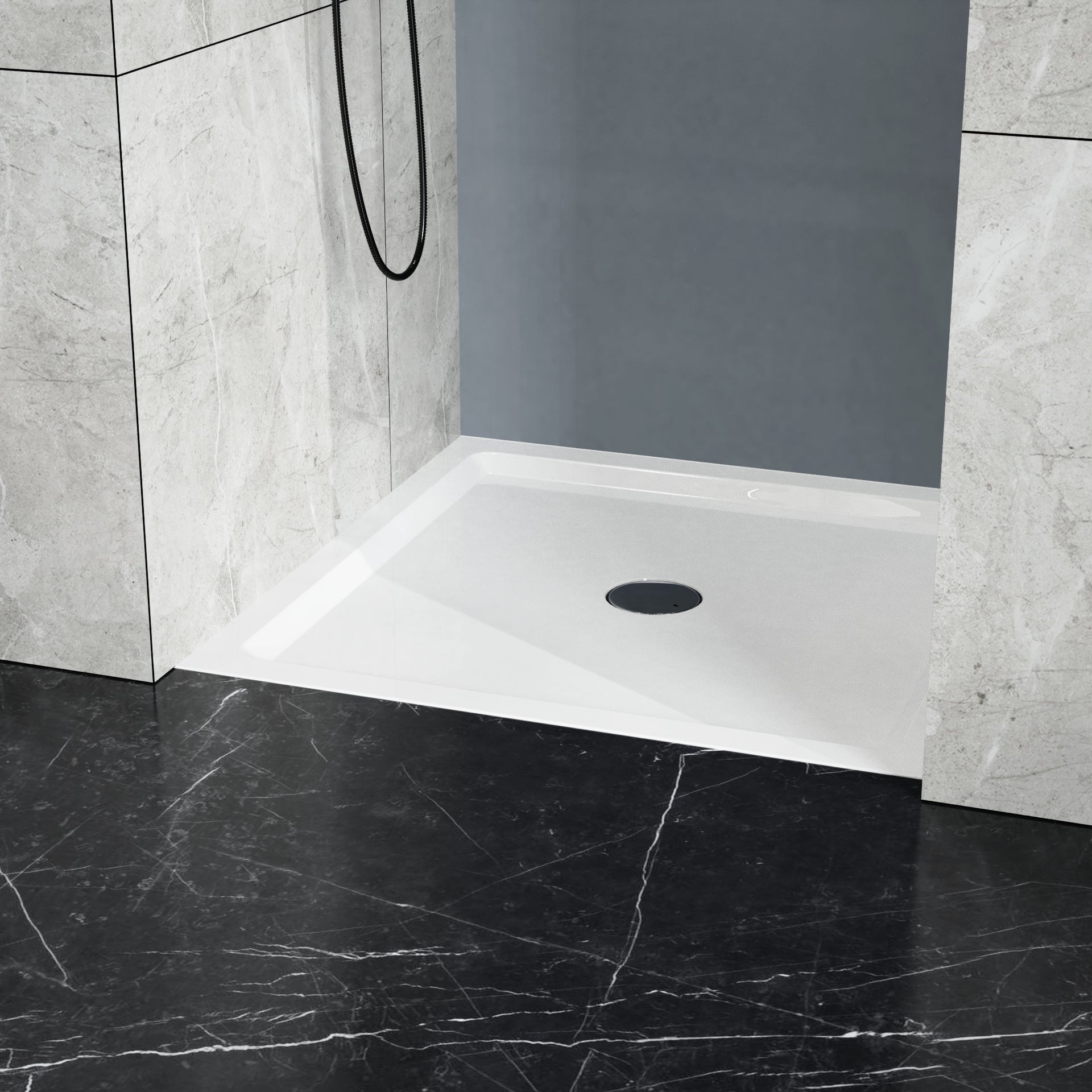 Goodyo 36x36 in Shower Base, Centered Drain Single-Threshold Shower Pan, White