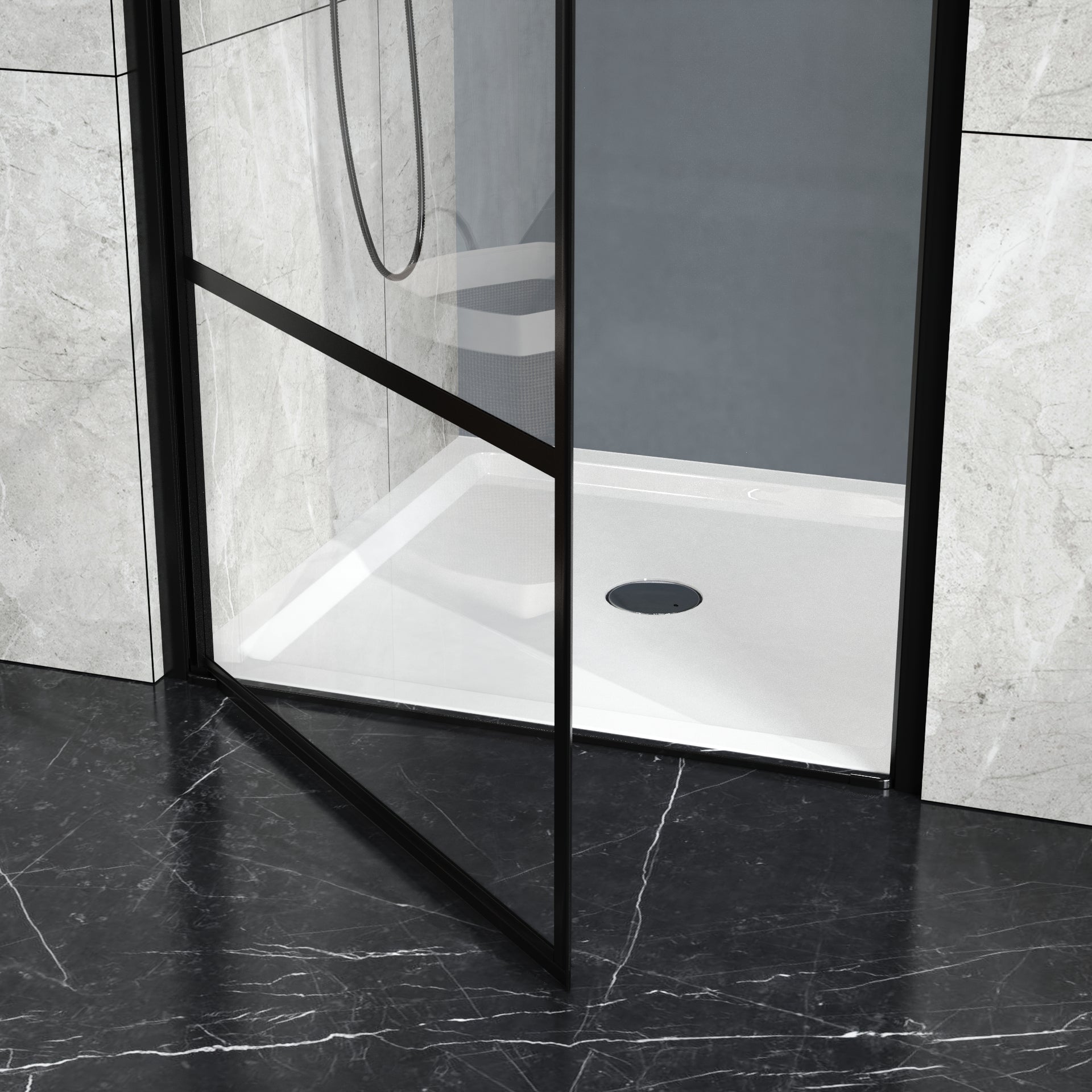Goodyo 36x36 in Shower Base, Centered Drain Single-Threshold Shower Pan, White