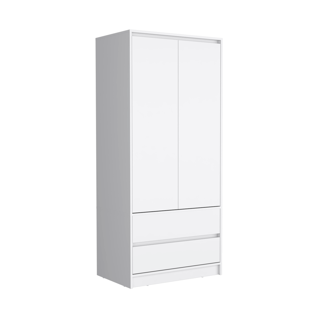 Laurel 2 Piece Bedroom Set, Nightstand + Armoire, White