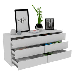 6 Drawer Double Dresser Tronx, Bedroom, White
