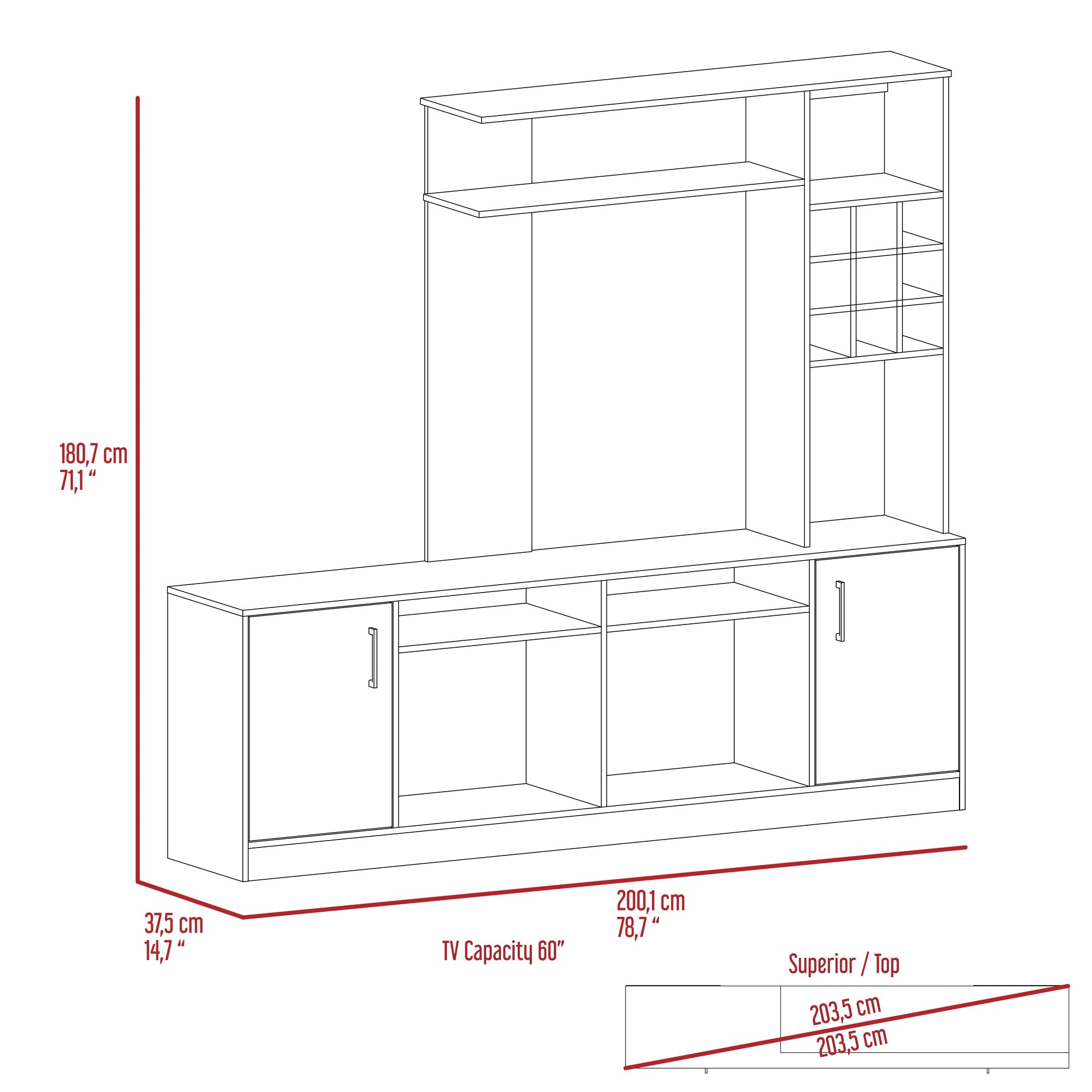 Entertainment Center Modoc, Living Room, Black