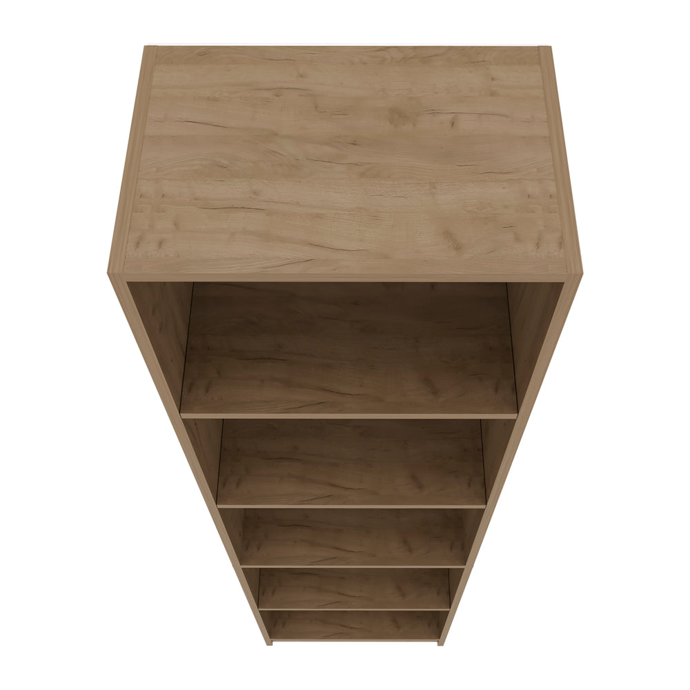 Verdi Bookcase Eco, 5 Shelves, Macadamia/White Manufactured Wood