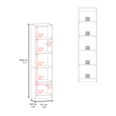 Verdi Bookcase Eco, 5 Shelves, Macadamia/White Manufactured Wood