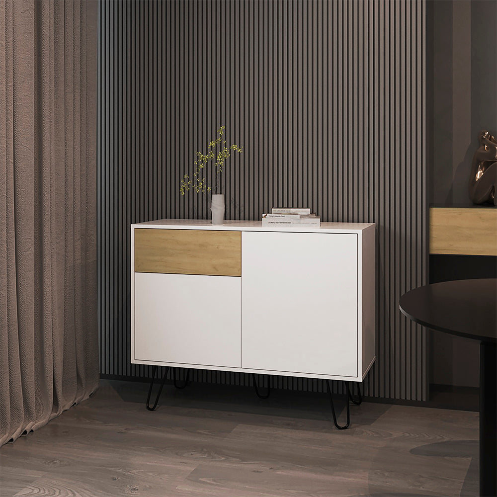 Platea Sideboard, Living Room,  White/Macadamia