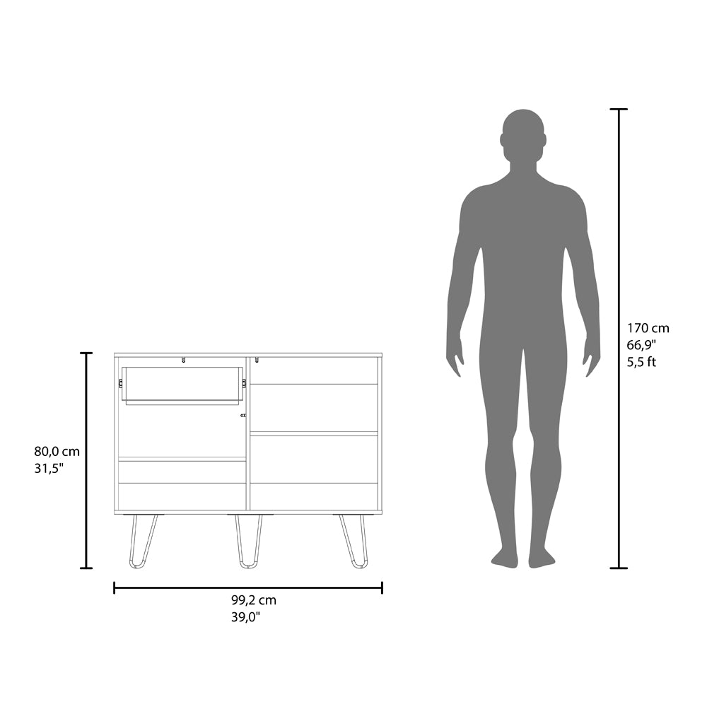 Platea Sideboard, Living Room,  White/Macadamia