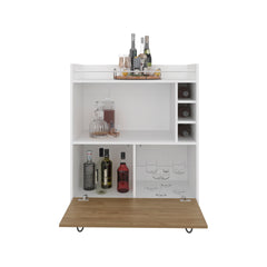Platea Bar Cabinet, Living Room, White/Macadamia