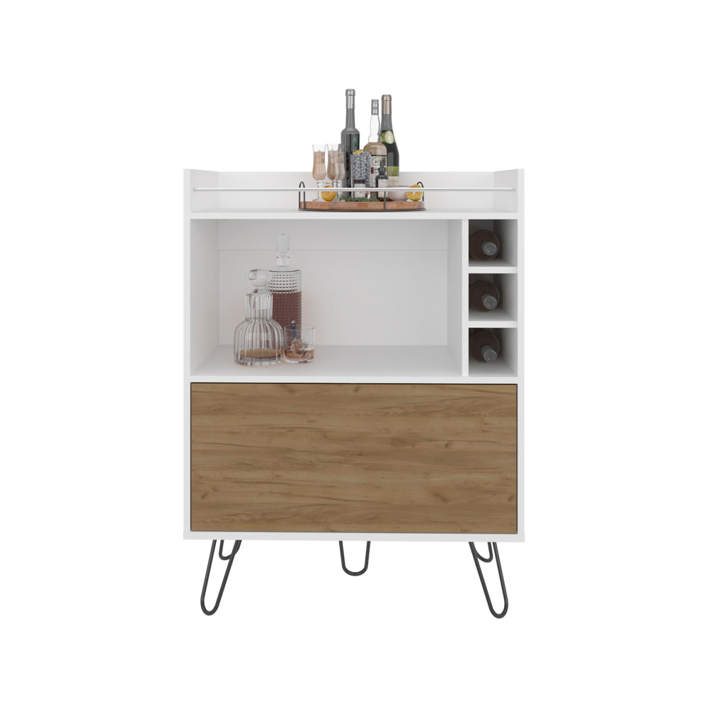 Platea Bar Cabinet, Living Room, White/Macadamia