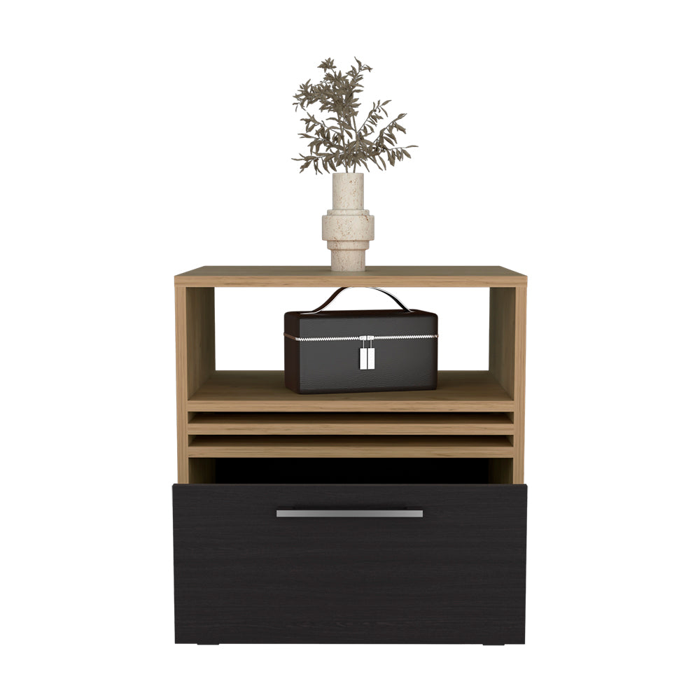 Baldwin City Nightstand, Bedroom, Light Oak/Black