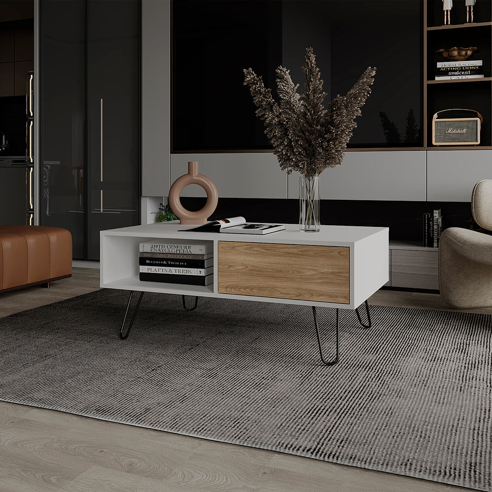 Taylor Coffee table , Living Room, White/Ligth Pine