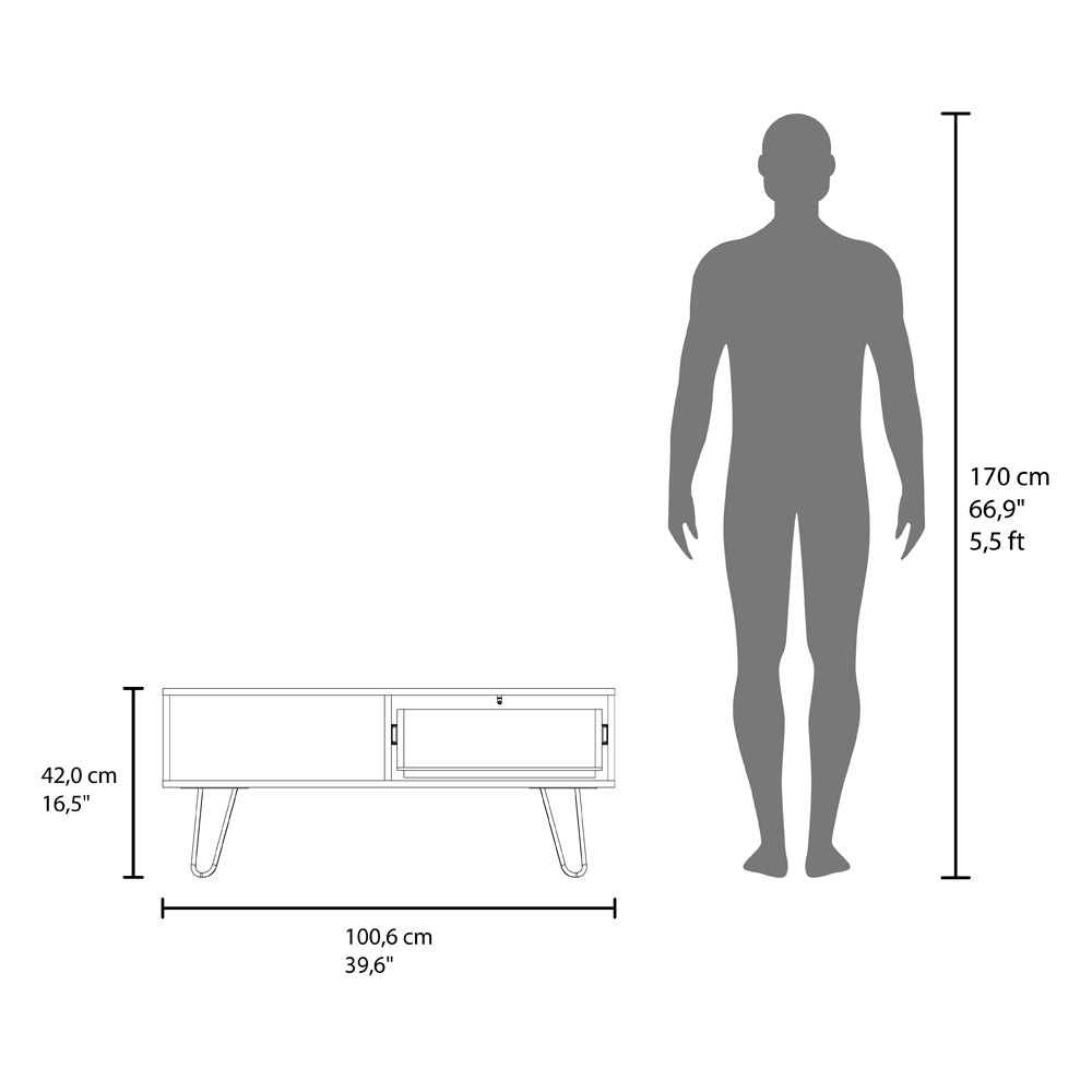 Taylor Coffee table , Living Room, White/Ligth Pine