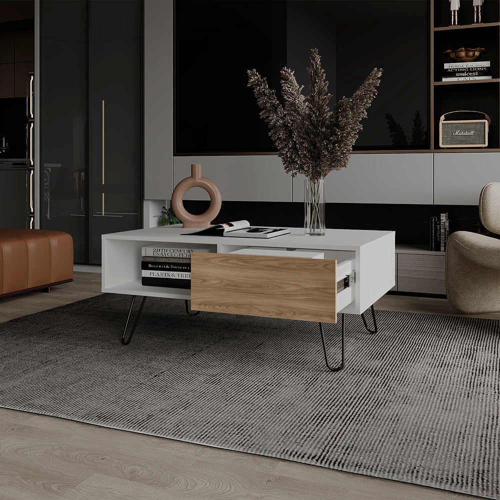 Taylor Coffee table , Living Room, White/Ligth Pine