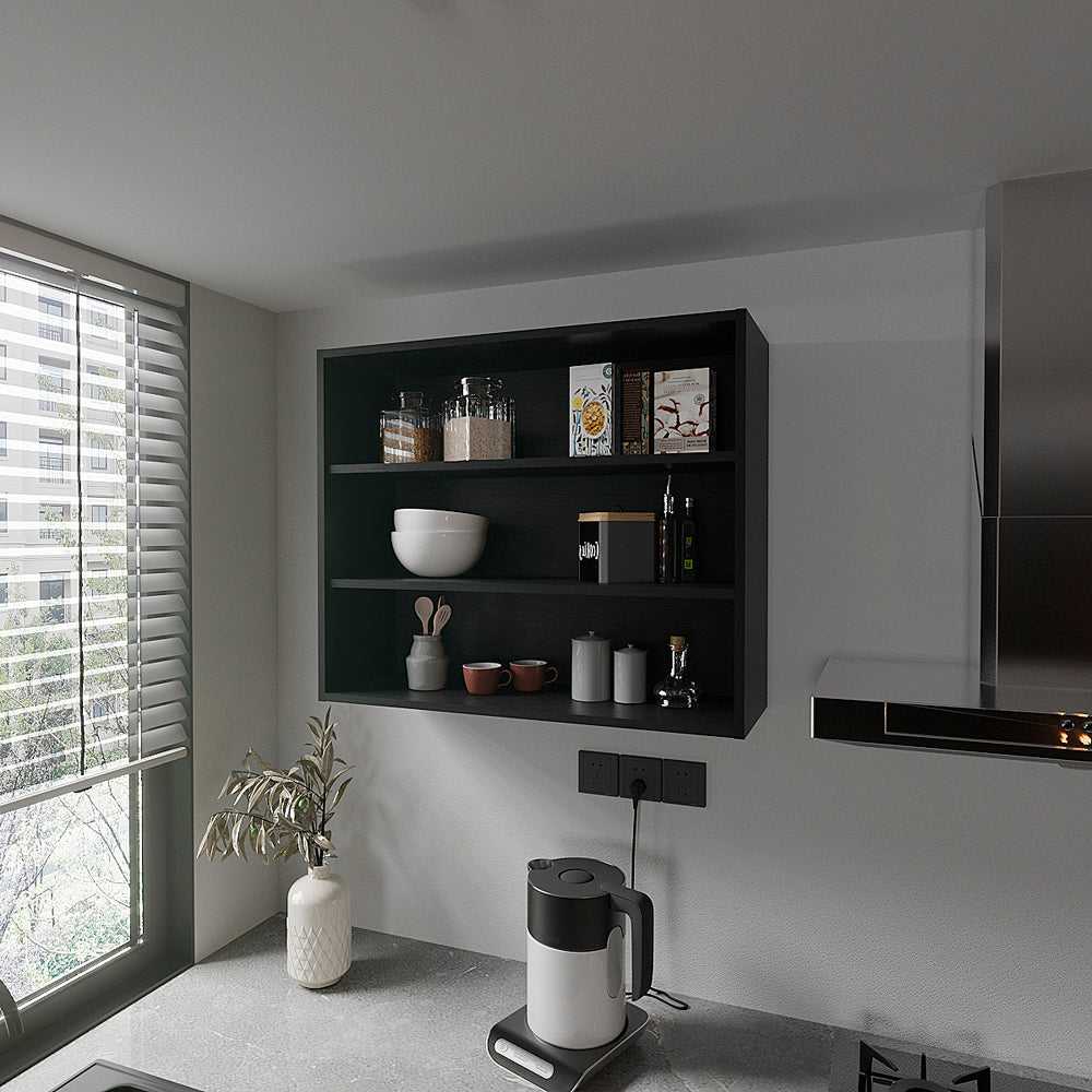 Meeker Wall Cabinet, Kitchen, Black