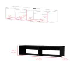 Floating Tv Stand Shelley, Living Room, Black
