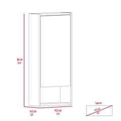 Medicine Cabinet Irvine, One External Shelf, Black Wengue Finish