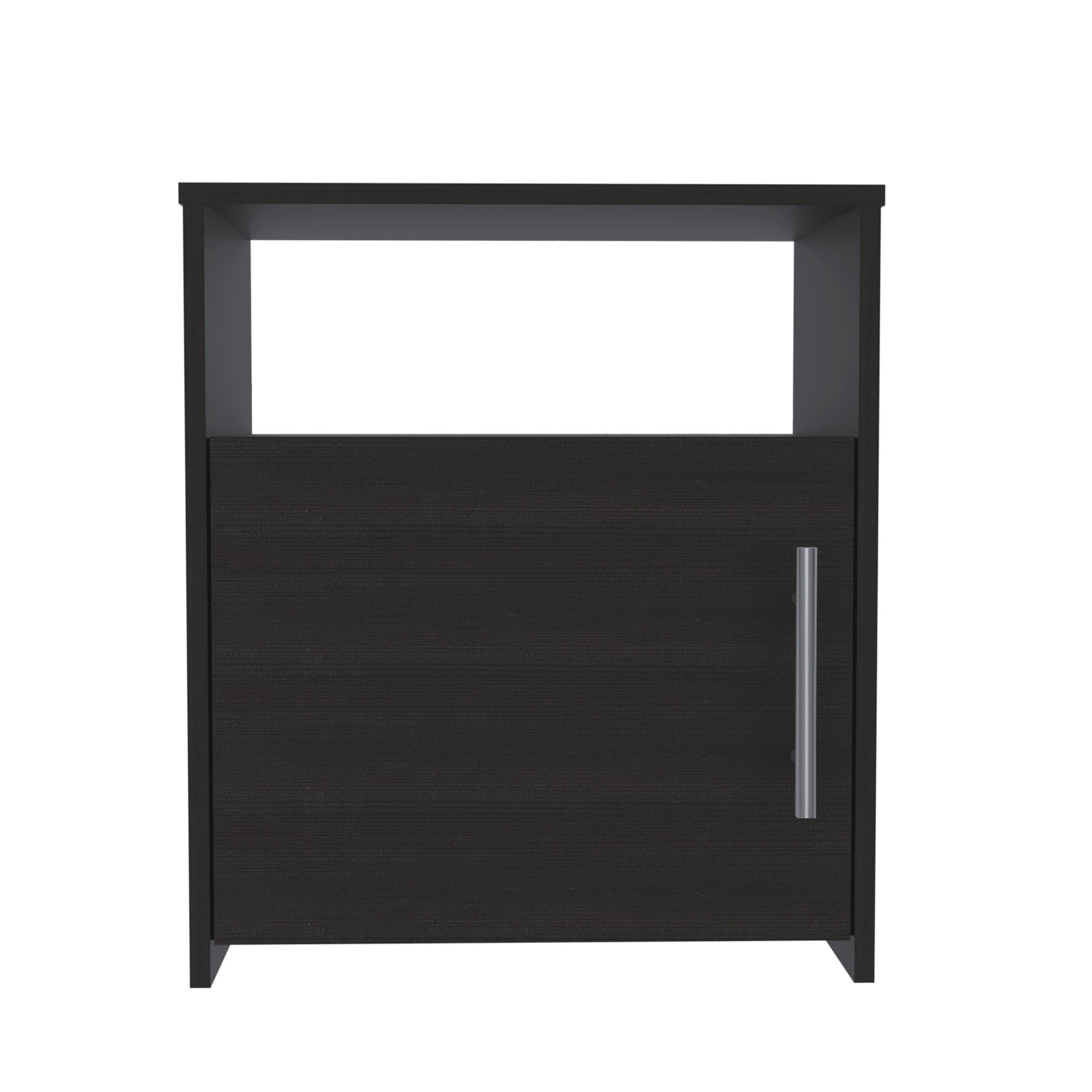 Nightstand Cuarzz, One Cabinet, Black Wengue Finish