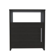 Nightstand Cuarzz, One Cabinet, Black Wengue Finish