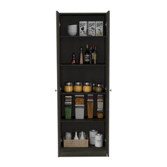 Storage Cabinet Pipestone, Five Shelves, Espresso / Black Wengue Finish