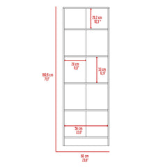 Storage Cabinet Pipestone, Five Shelves, Espresso / Black Wengue Finish