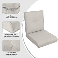 2 Pcs Set High Back Patio Chair Cushions, Tufted Rocking Chair Cushions, Adirondack Cushions for Garden Porch Home Office Chair Use,44'' x 22''x 4'', 2 Pack-Beige