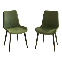 Dining Chairs 2PCS, Modern Kitchen & Dining Room Chairs, Upholstered Faux Leather Cushion Seat and Sturdy Metal Legs
