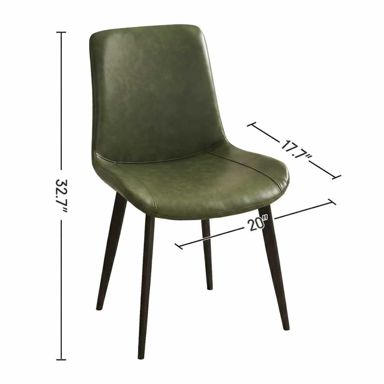 Dining Chairs 2PCS, Modern Kitchen & Dining Room Chairs, Upholstered Faux Leather Cushion Seat and Sturdy Metal Legs