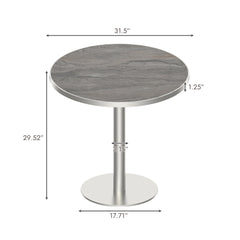 Round Modern Dinning Table 31.5 inches Bistro Table Tulip Table with Faux Marble top,Easy Assemble,Sturdy Metal Frame Diameter