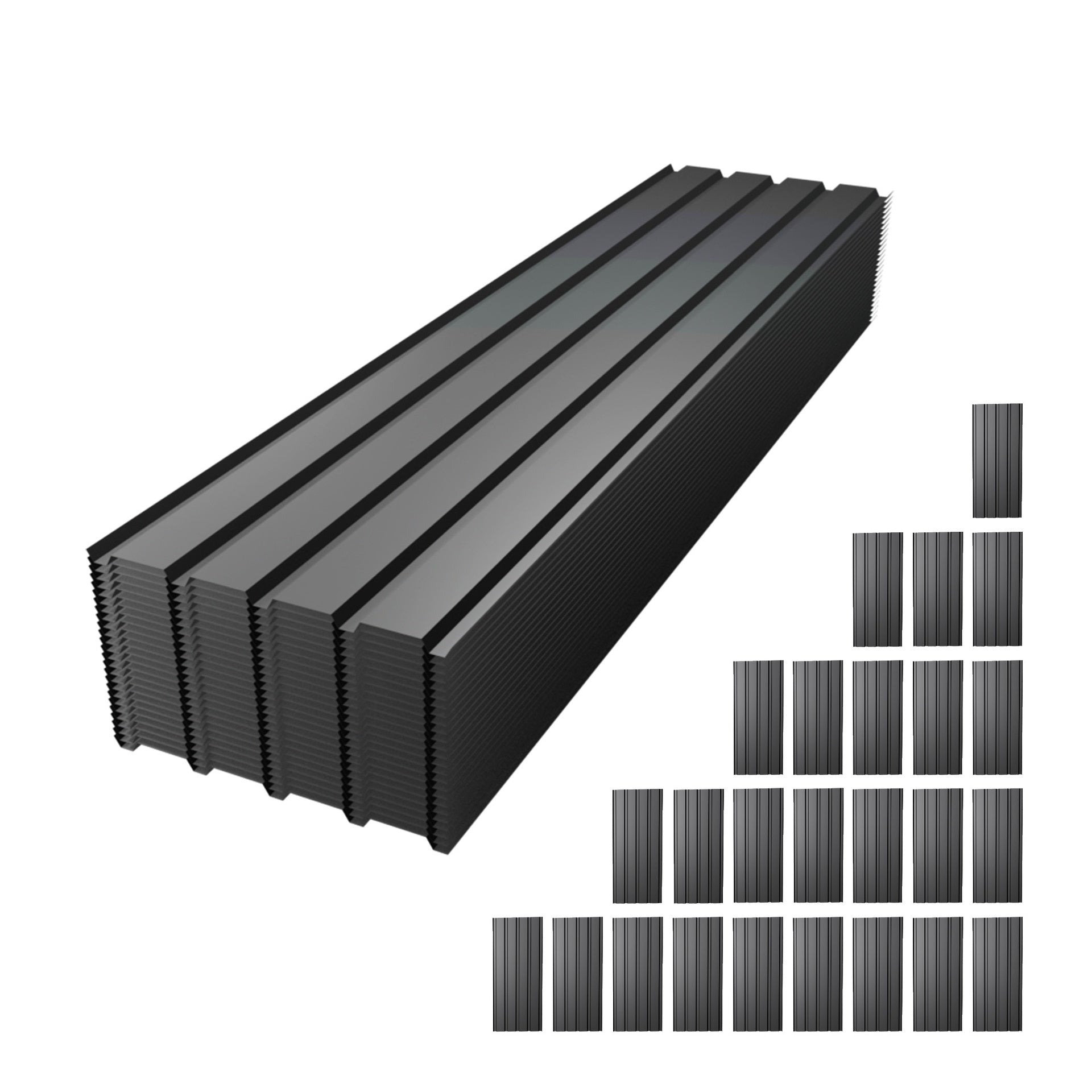 Metal Roof Panel Length 72.8IN Galvanized Roof Panels 25 PCS Waterproof Heavy Duty Metal Roof Panels for Outdoor House Storage Stables Patio Garages Sheds,Gray