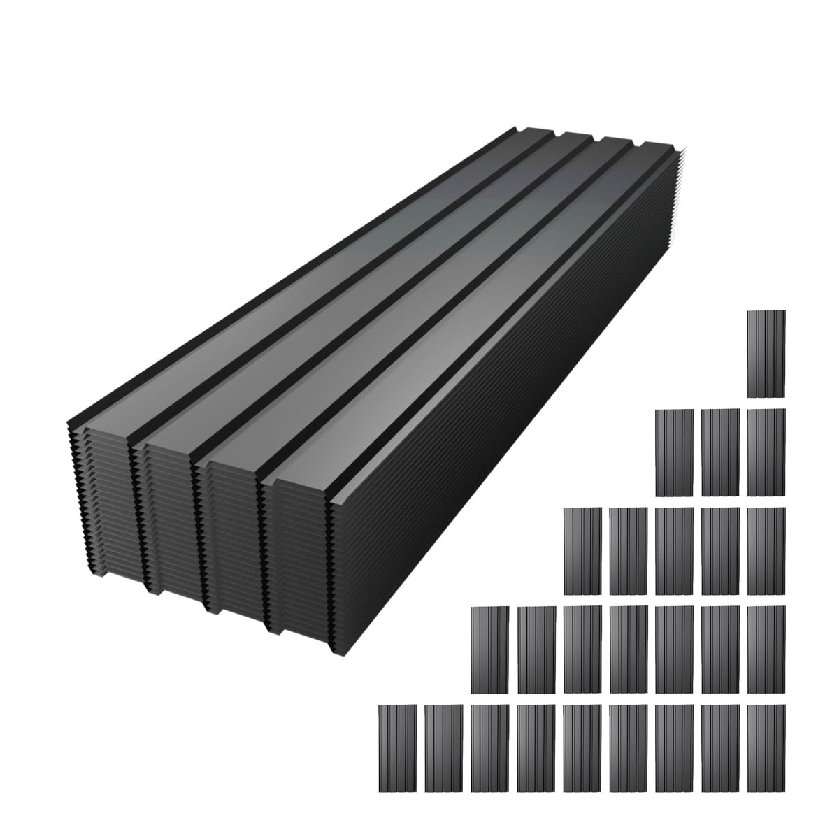 Metal Roof Panel Length 72.8IN Galvanized Roof Panels 25 PCS Waterproof Heavy Duty Metal Roof Panels for Outdoor House Storage Stables Patio Garages Sheds,Gray