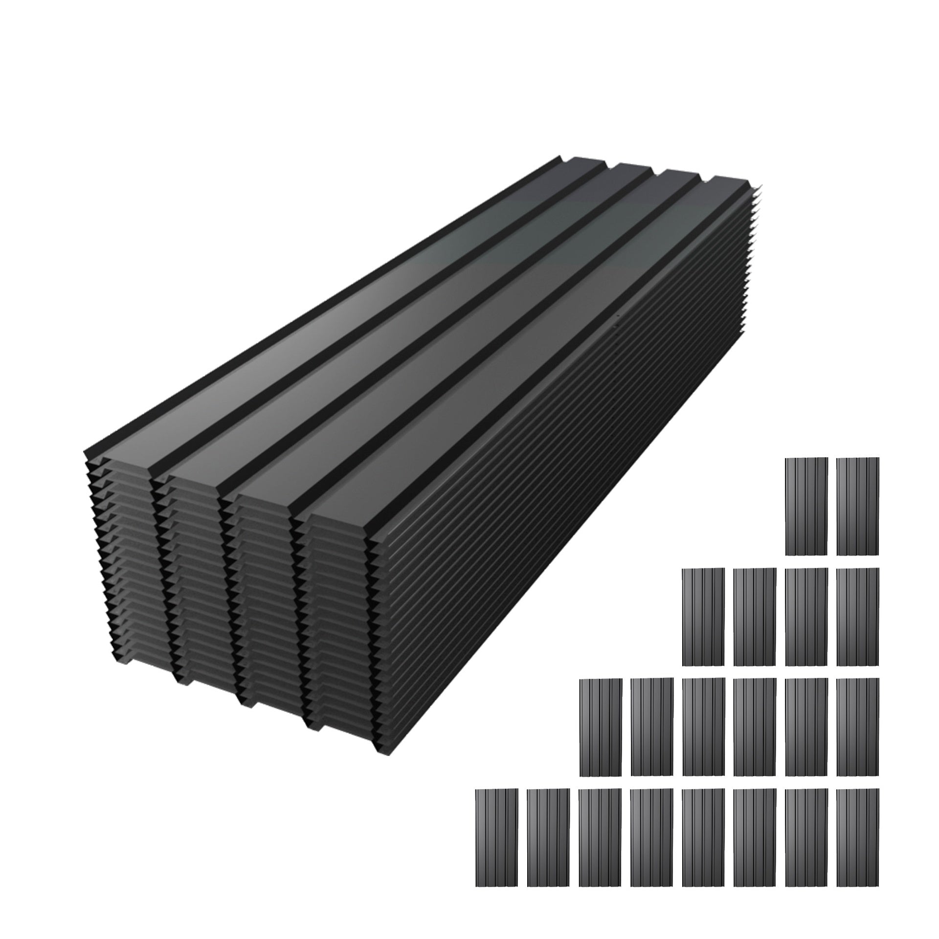 Metal Roof Panel Length 61IN Galvanized Roof Panels 20 PCS Waterproof Heavy Duty Metal Roof Panels for Outdoor House Storage Stables Patio Garages Sheds,Gray