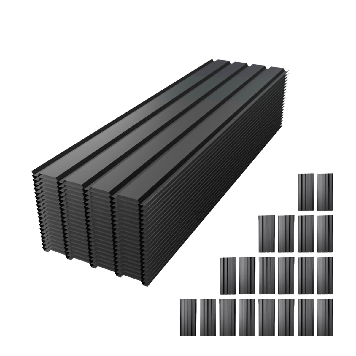 Metal Roof Panel Length 61IN Galvanized Roof Panels 20 PCS Waterproof Heavy Duty Metal Roof Panels for Outdoor House Storage Stables Patio Garages Sheds,Gray