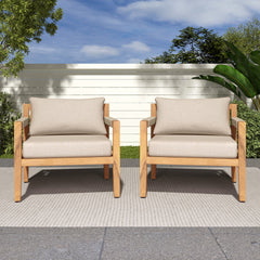 Acacia Wood & Beige Rope Outdoor Leisure Chair – Spacious, Comfortable & Versatile for Any Patio ,MP2