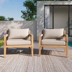 Acacia Wood & Beige Rope Outdoor Leisure Chair – Spacious, Comfortable & Versatile for Any Patio ,MP2