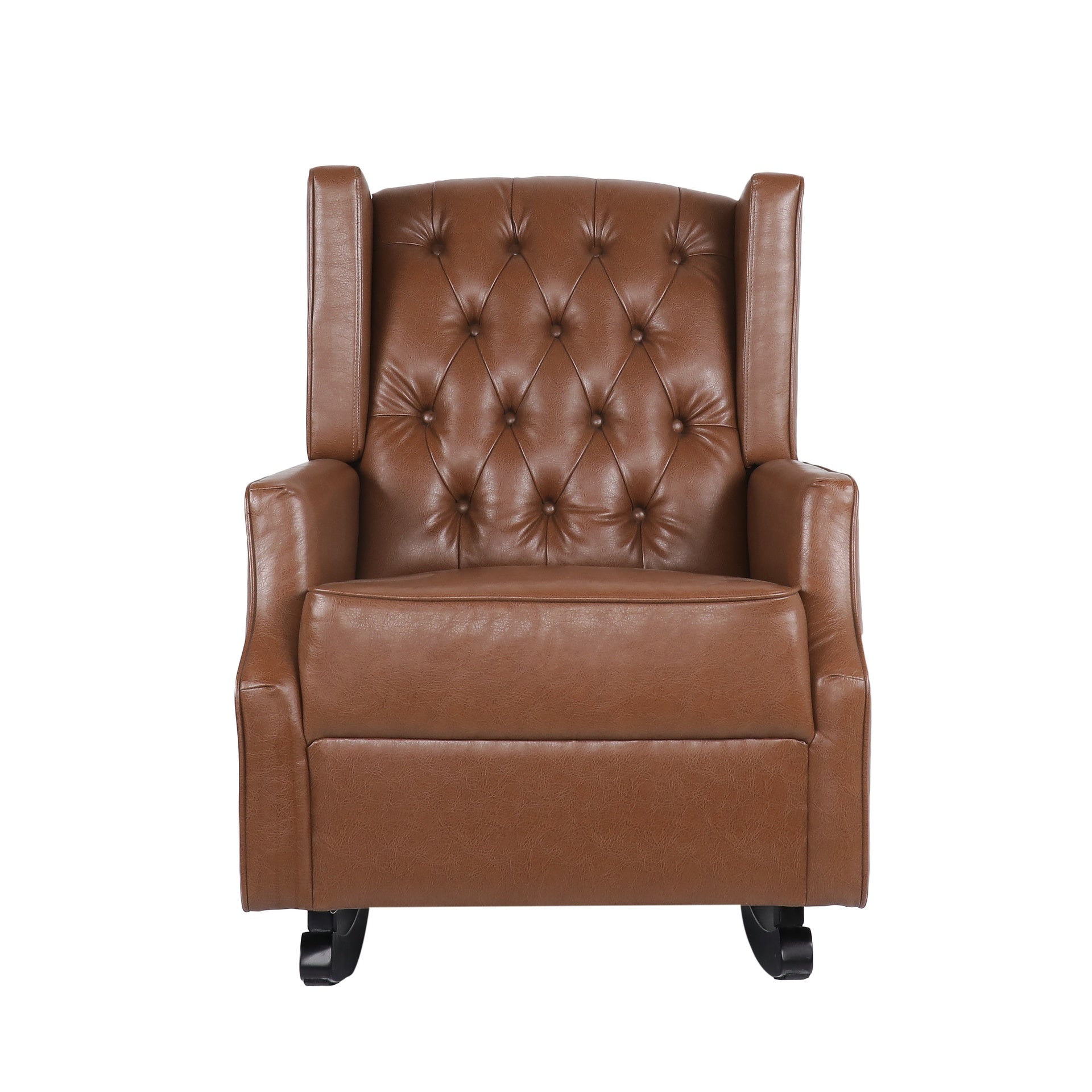 Rocking Chair Nursery, Rocker Chair with Wingback,Solid Wood Frame Armchair with Arm for Nursery, Living Room, Bedroom