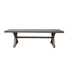 Modern Outdoor Aluminum Dining Bench, Dark Gray