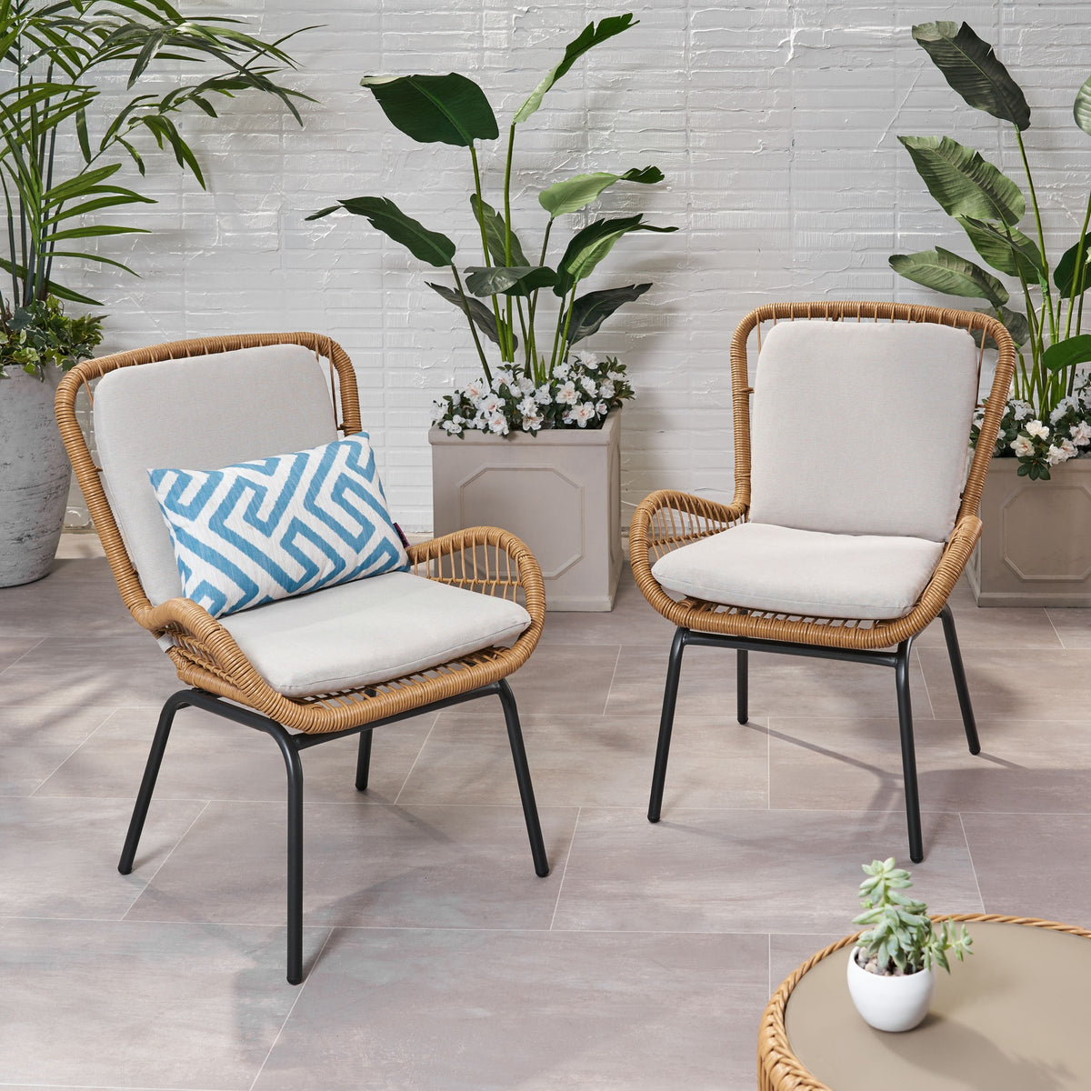 Mccaskill Patio Chair with Cushions (Set of 2)