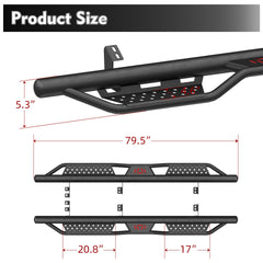 Running Boards Side Steps For 2024 2026 Toyota Tacoma Double Cab Drop Nerf Bars