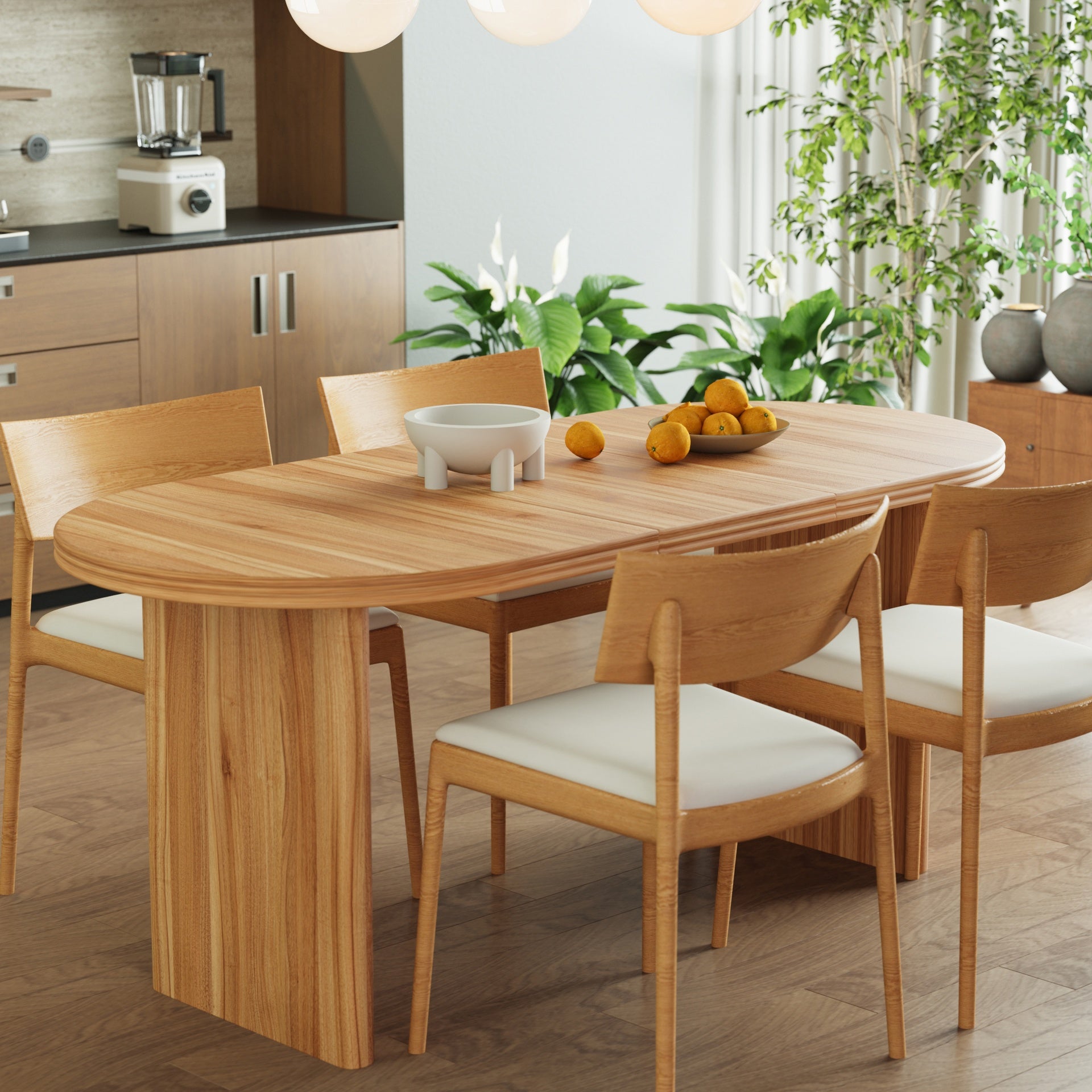 55.12"-70.87"Modern Extendable Dining Table with removable extension leaves,Mid-century modern style home table,Suitable for dining rooms, kitchens, and living rooms,Natural Walnut