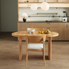55.12"-70.87"Modern Extendable Dining Table with removable extension leaves,Mid-century modern style home table,Suitable for dining rooms, kitchens, and living rooms,Natural Walnut