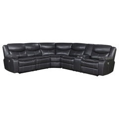 Salerno Grey Upholstered Power Reclining Sectional Sofa