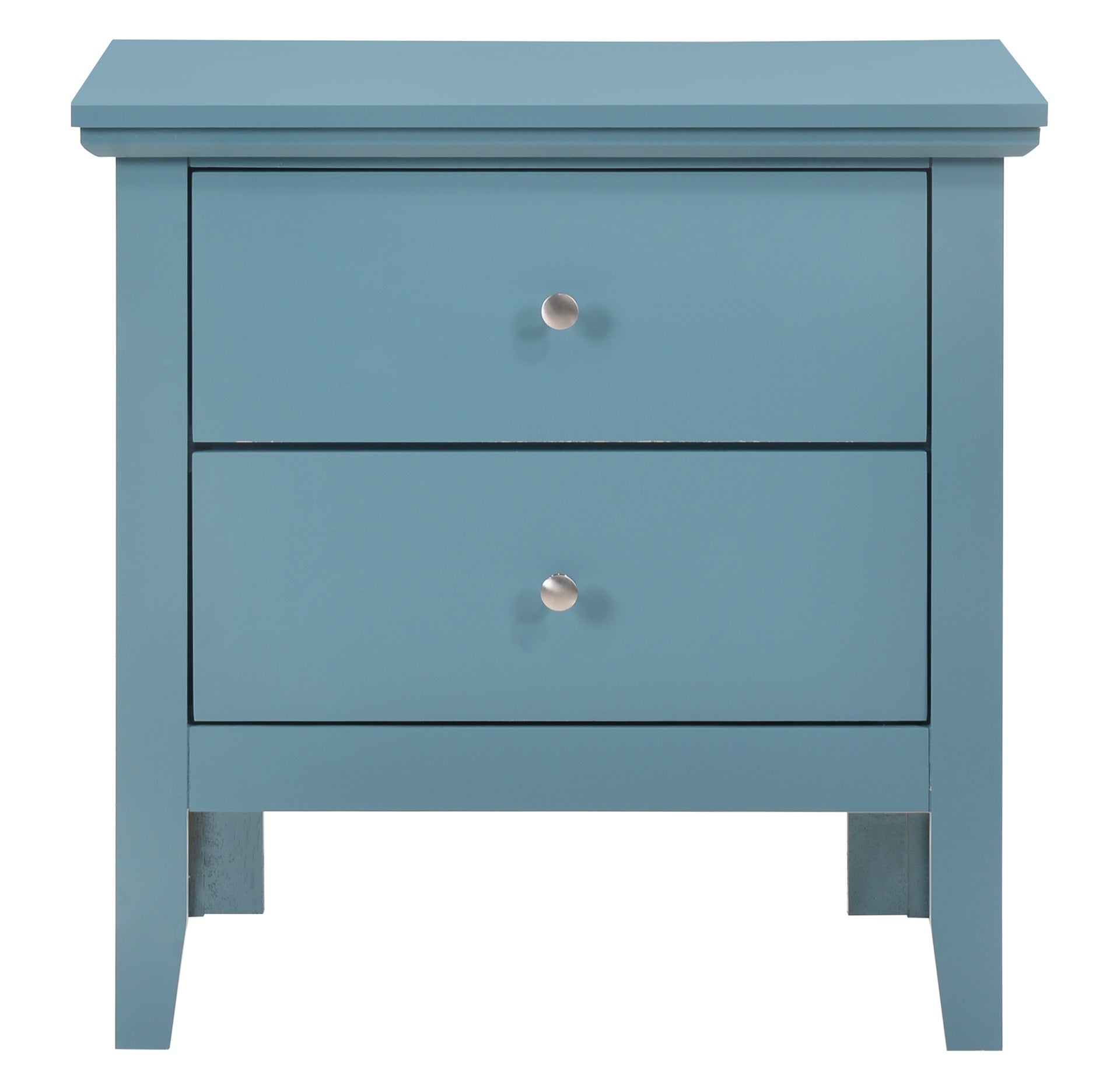 Teal Elegance Nightstand With Drawers